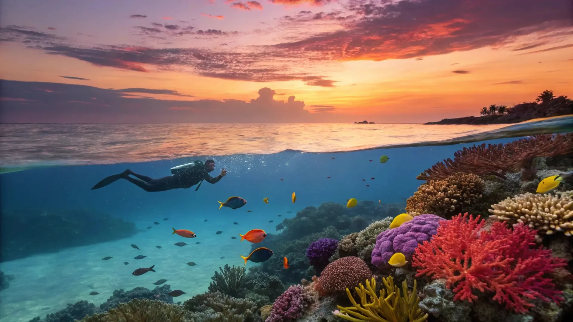 Coastal Snorkeling Sunset