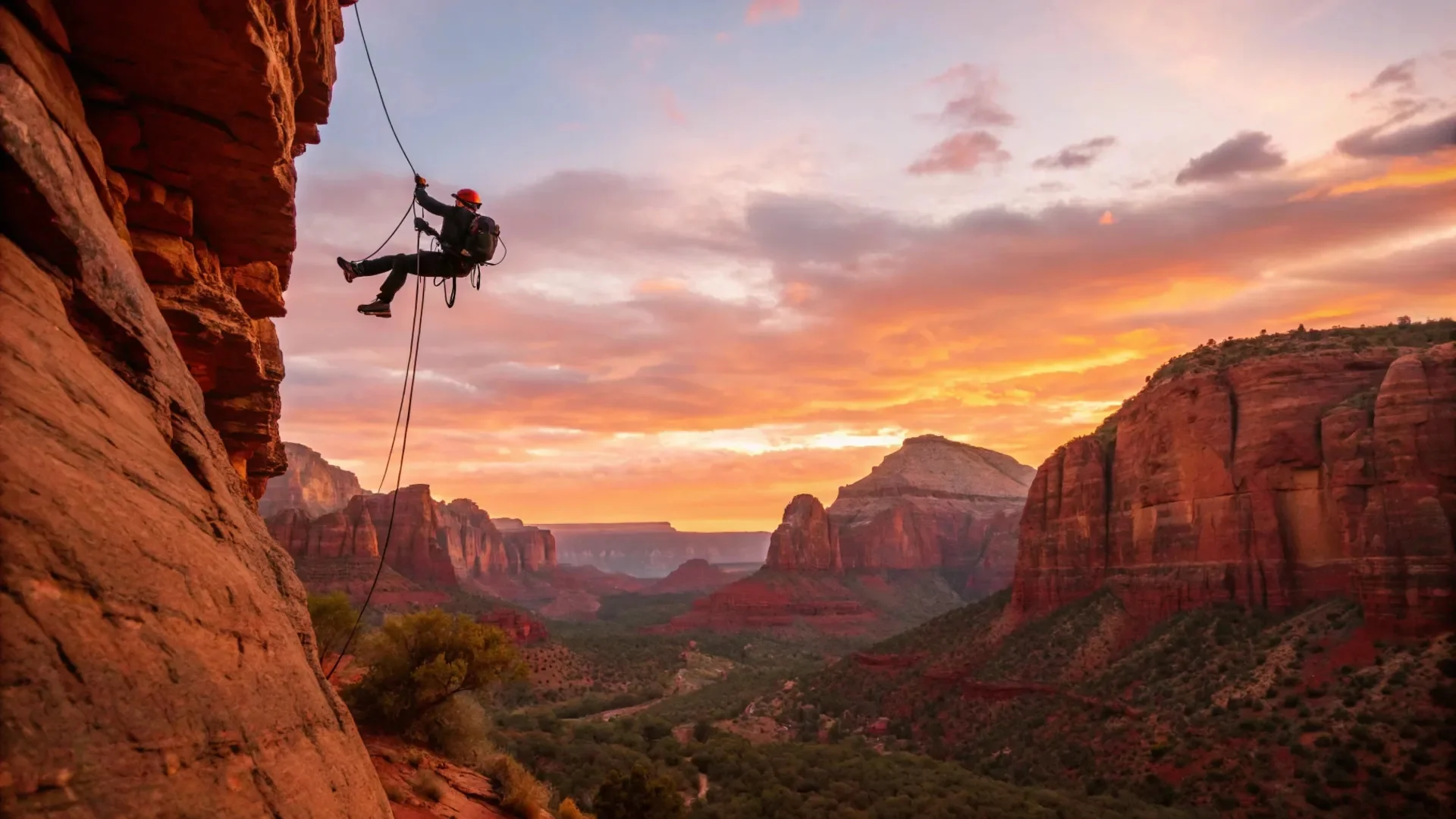 Canyon Rappelling Sunrise