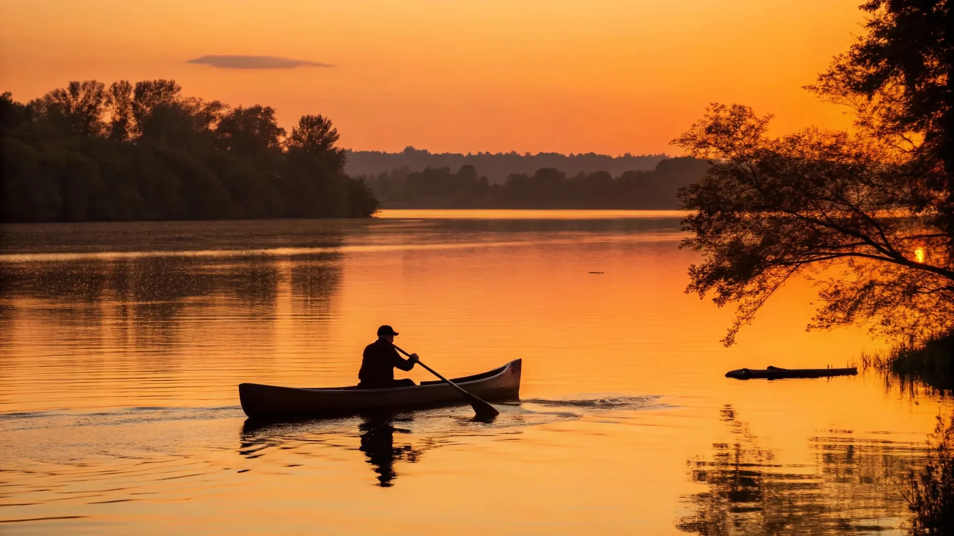 Lake Sunset Canoeing