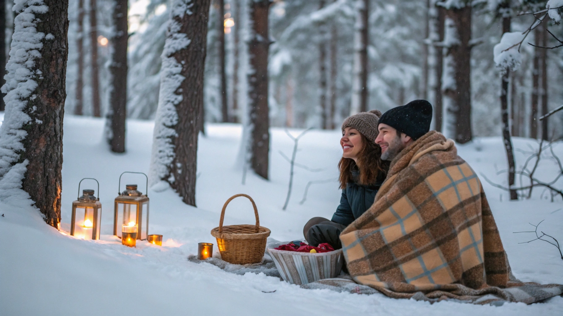 Snowy Forest Picnic