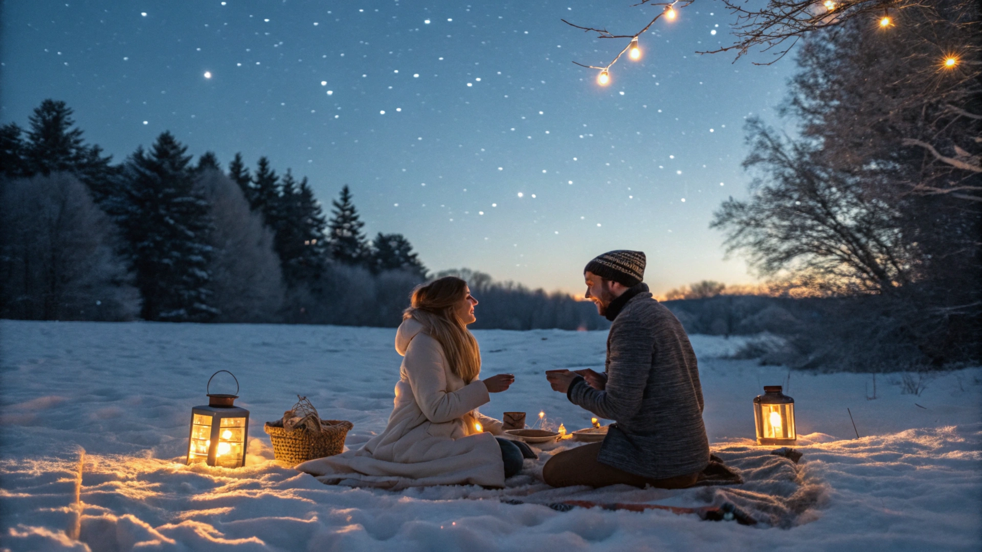 Snowy Starlit Picnic