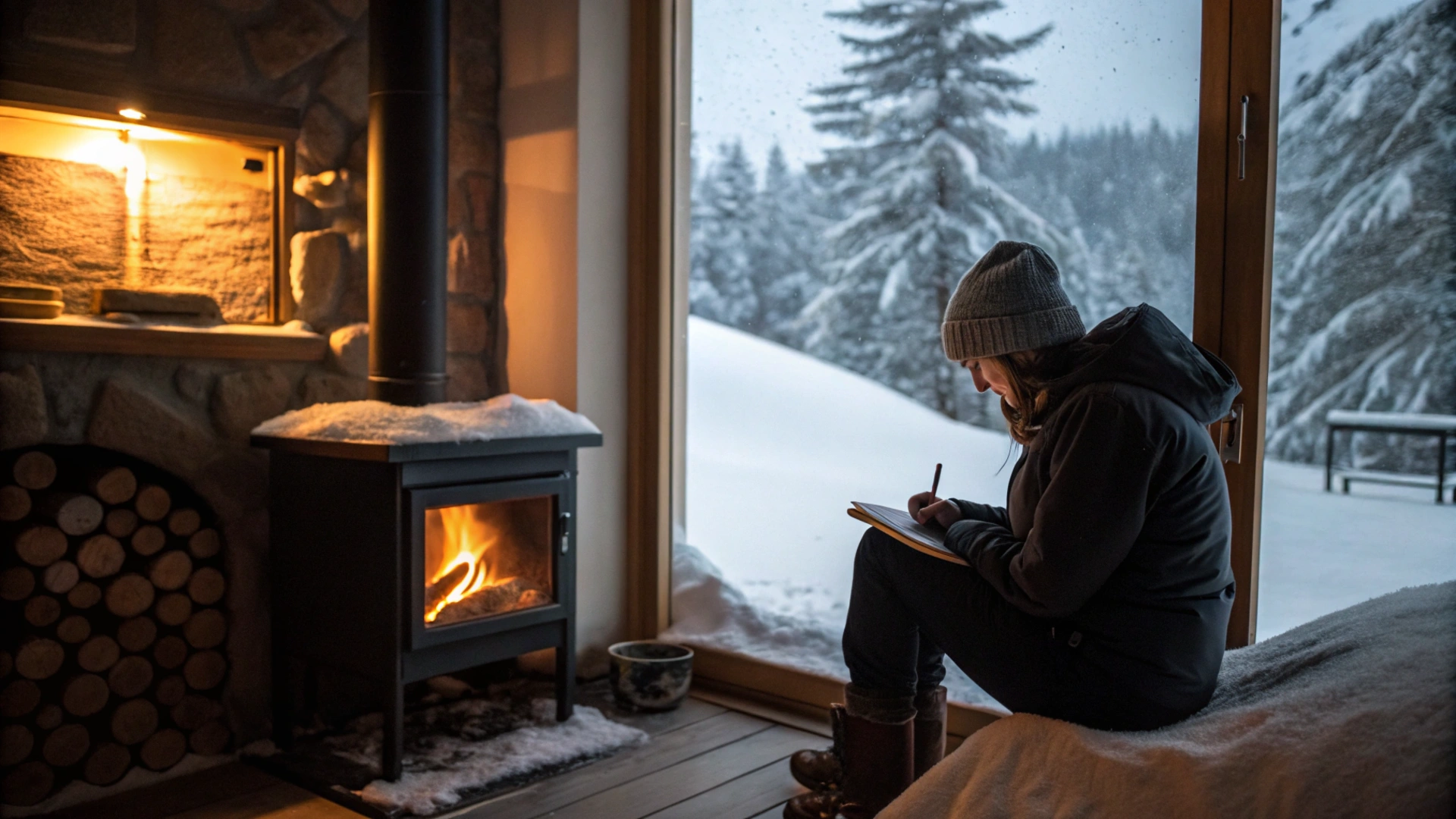 Fireside Book Writing