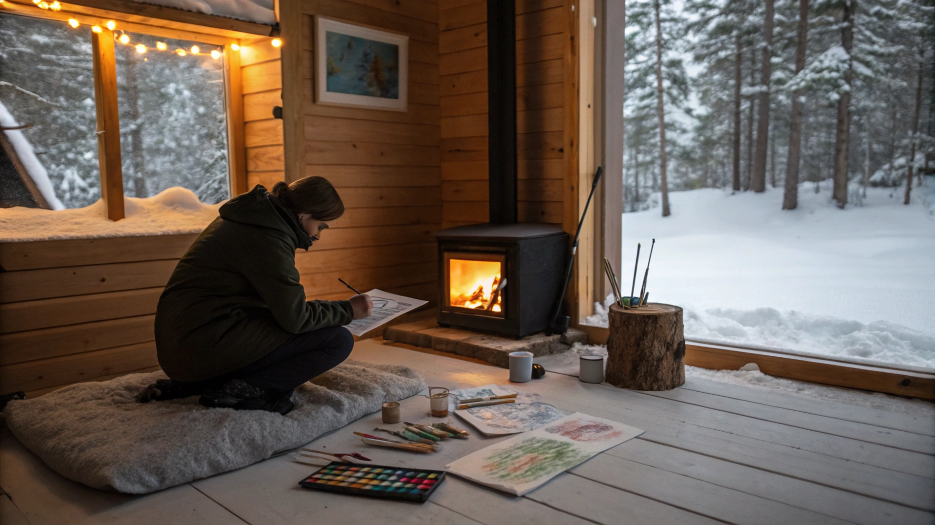 Winter Fabric Painting
