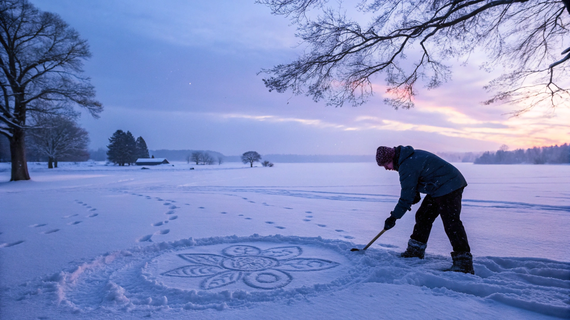 Snowy Twilight Snow Art