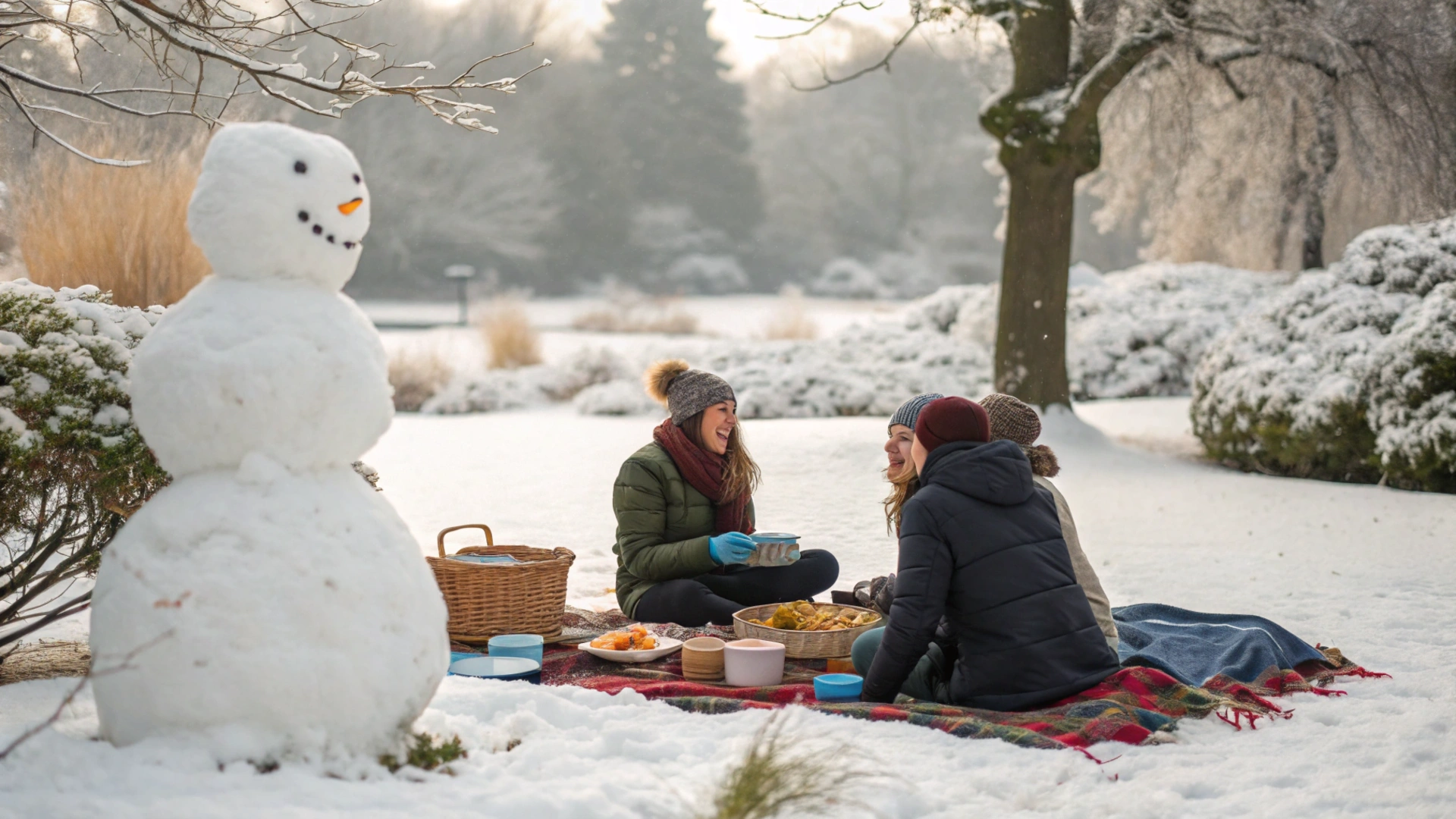 Snowy Snowman Picnic