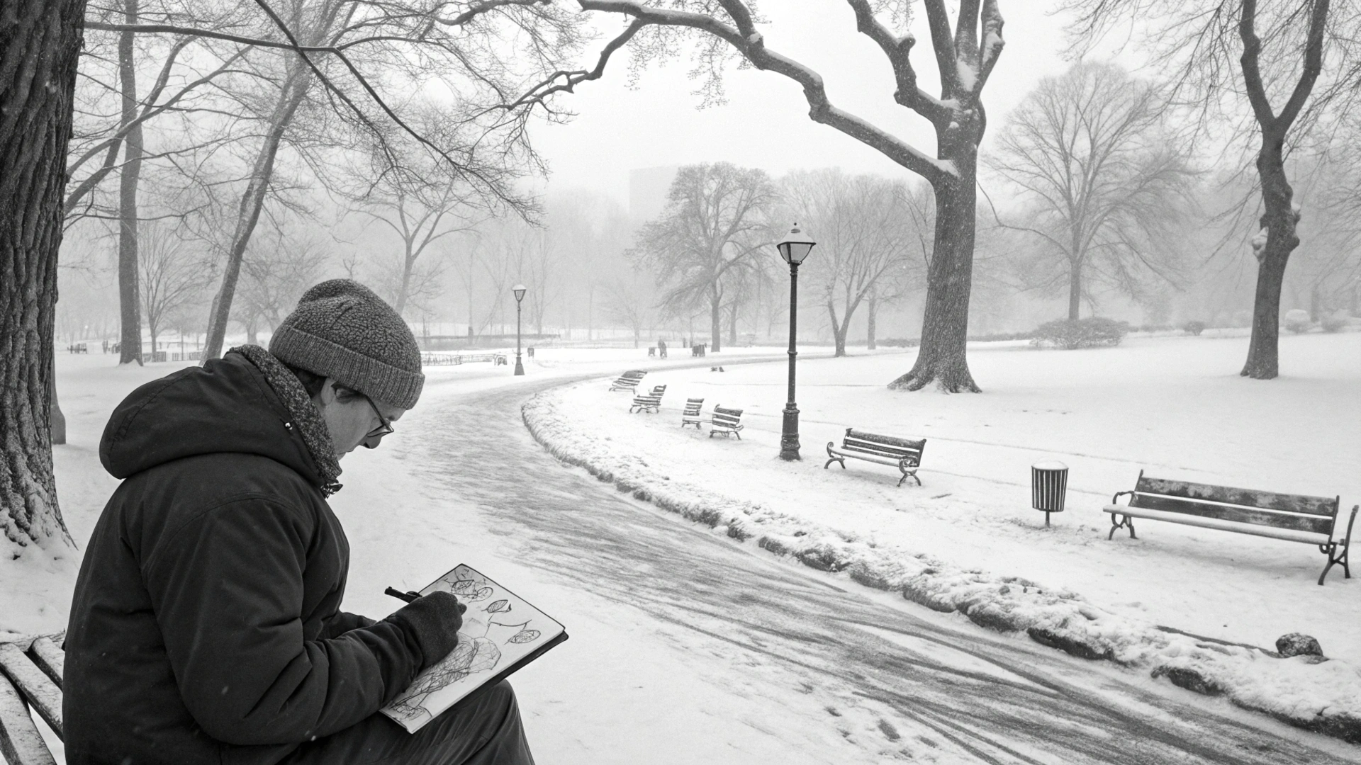 Snowy Nature Sketching