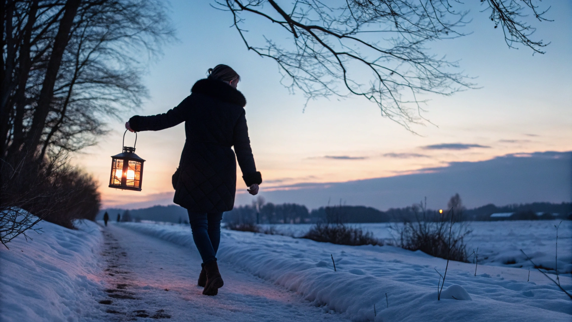 Snowy Lantern Walk