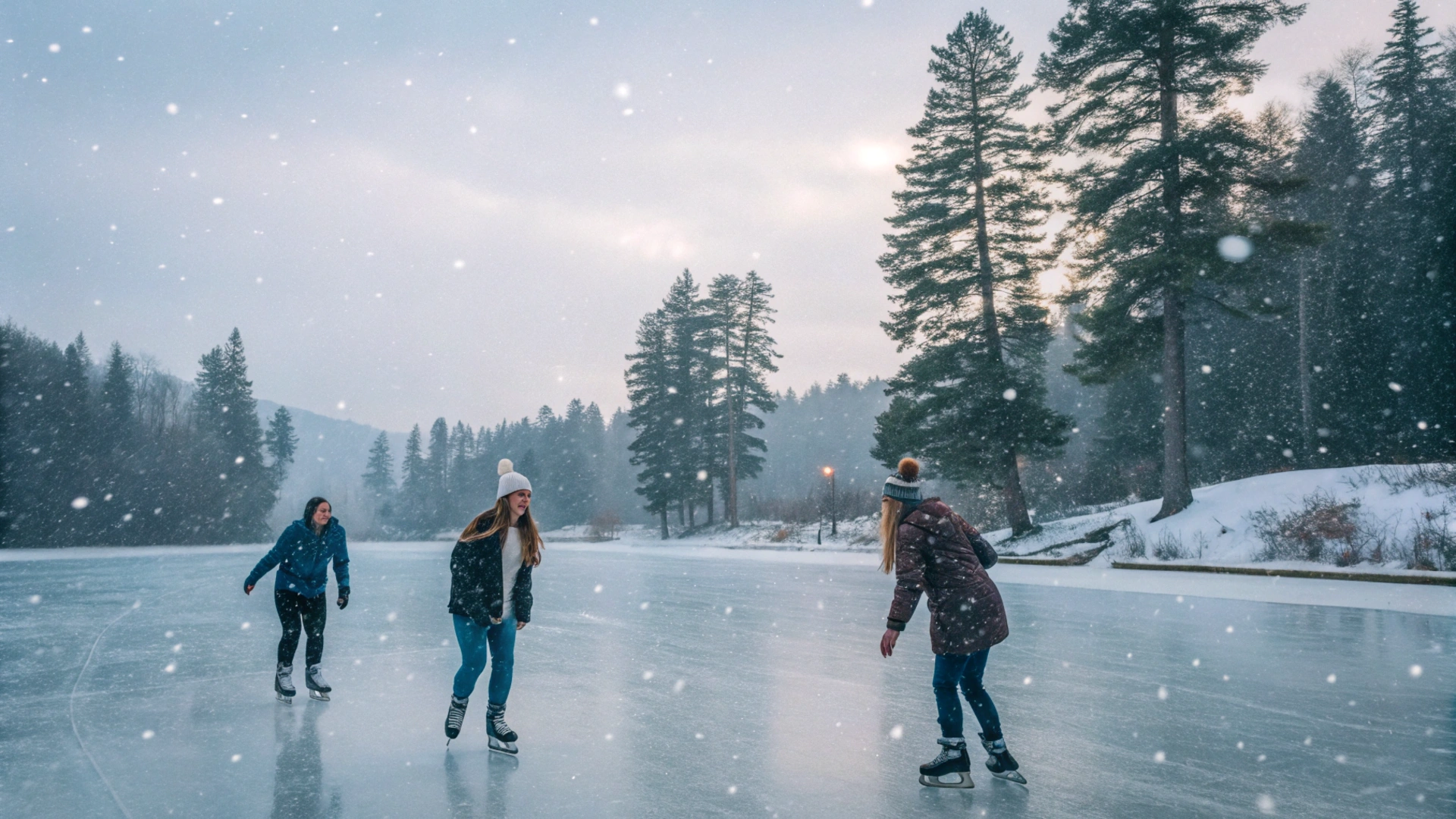 Snowy Ice Skating Party
