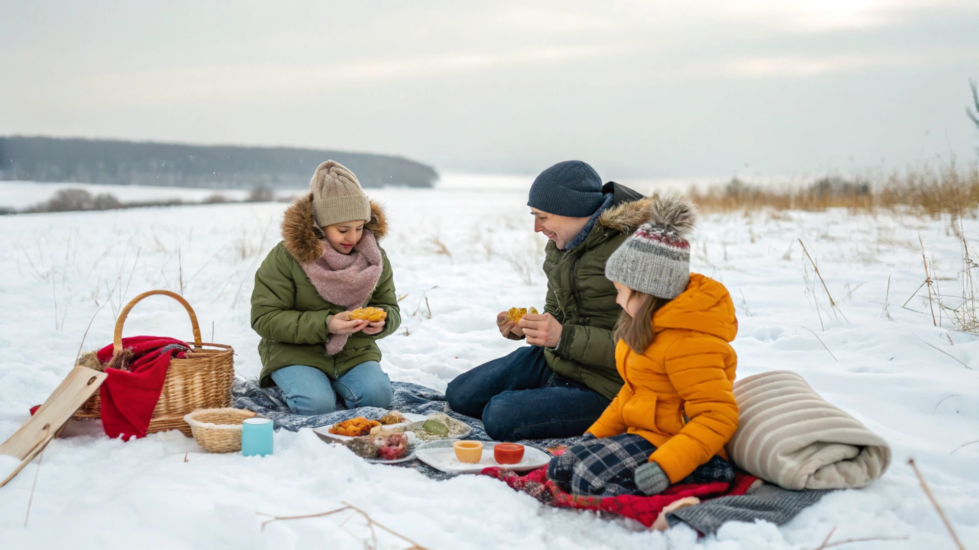 Snowy Family Picnic Day