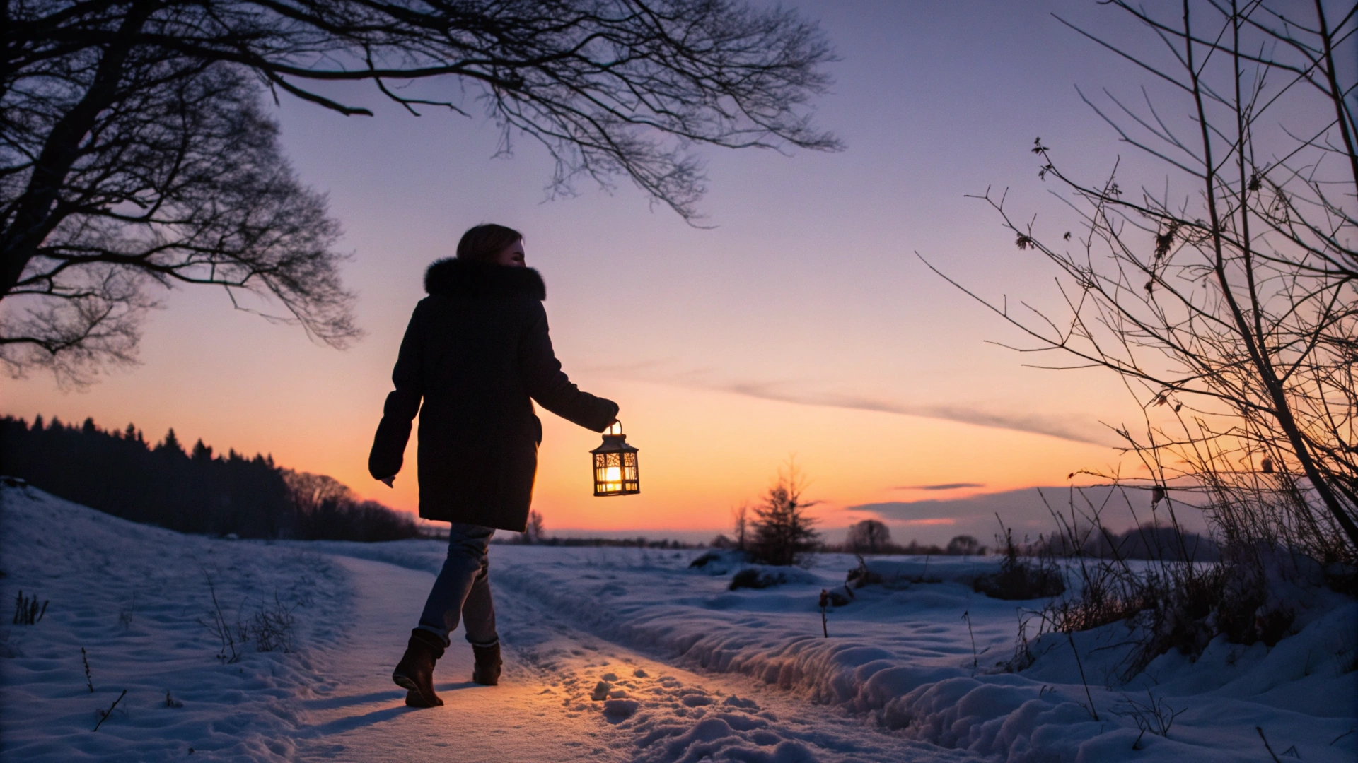Snowy Lantern Evening